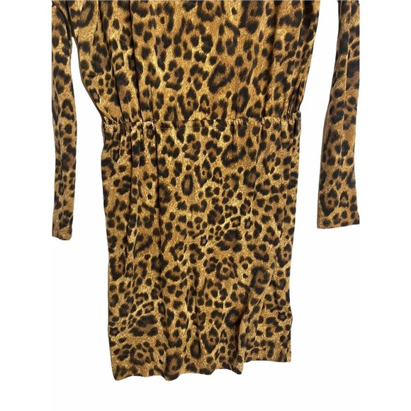 Michael Kors Long Sleeve Cheetah Print Dress XS - Picture 5 of 12
